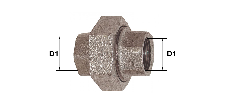Union femelle x femelle - joint conique 