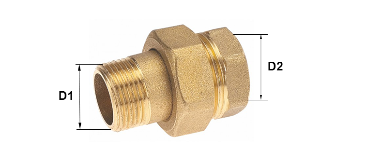 Raccord union laiton male x femelle