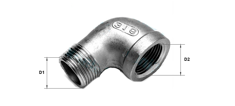 Coude 90° inox male x femelle