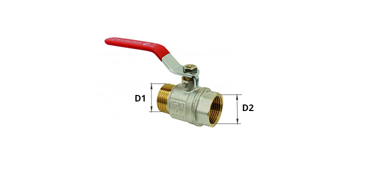 Vanne laiton PN25 male x femelle