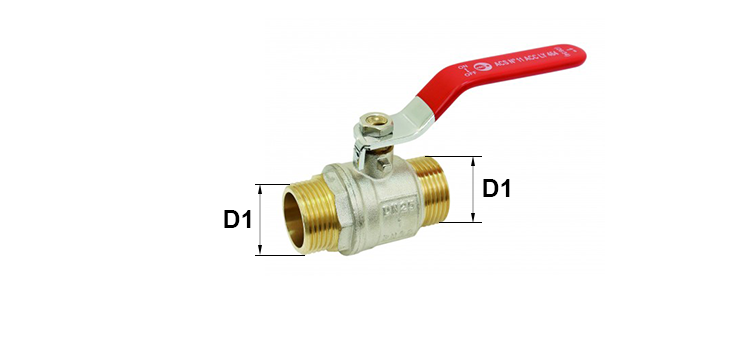 Vanne laiton PN25 male x male