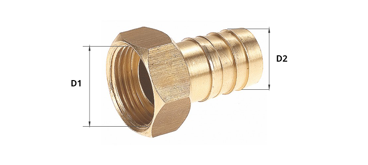 Embout femelle cannelé écrou tournant 