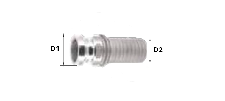 Adapteur male douille annelée alu