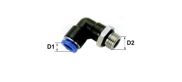 Coude male cylindrique avec joint