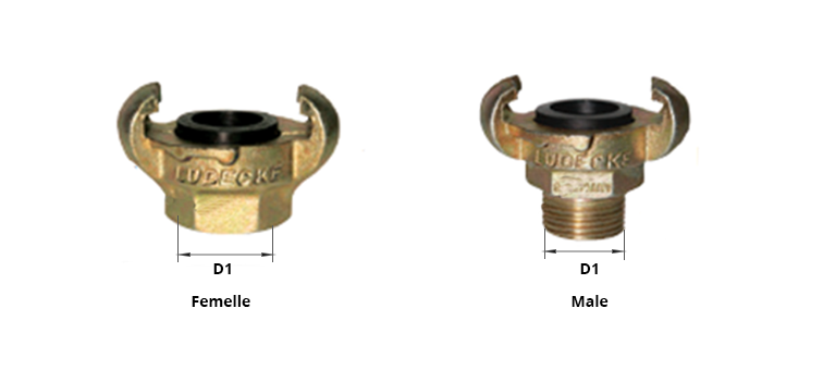 Raccord express fonte male ou femelle