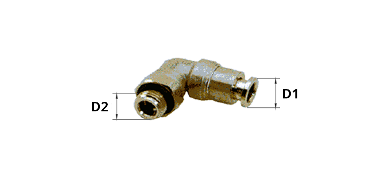 Coude male cylindrique avec joint