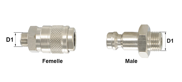 Coupleur air mini male gaz