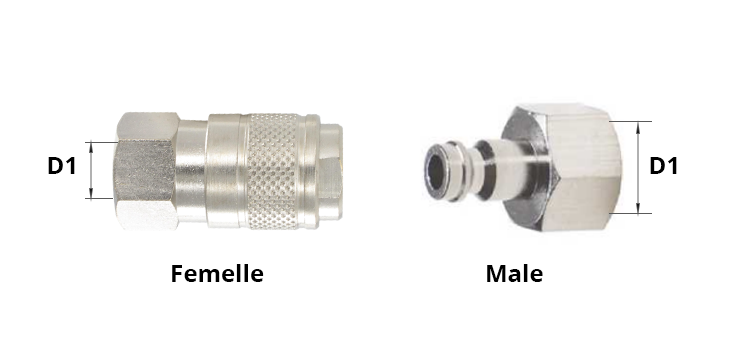 Coupleur air mini femelle gaz 