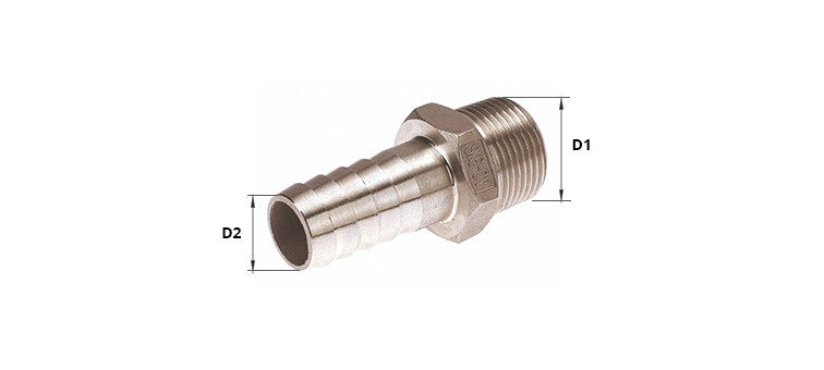Embout male inox pour flexible