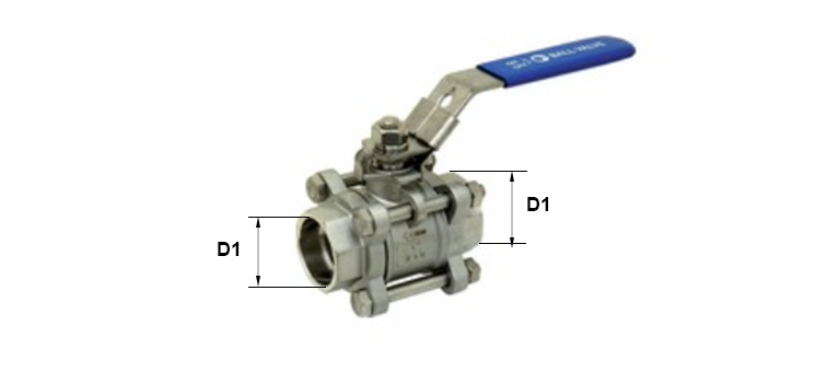 Vanne inox 3 pièces passage intégral SW à souder
