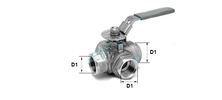 Vanne inox 3 voies femelle en T
