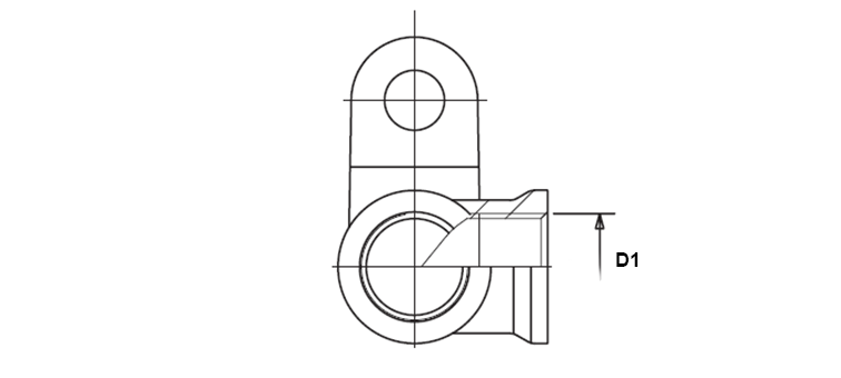 Coude taraude avec fixation freinage 
