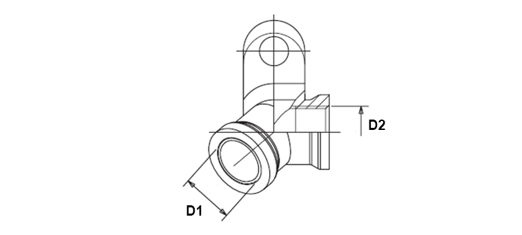 Te male 90° passe cloison freinage