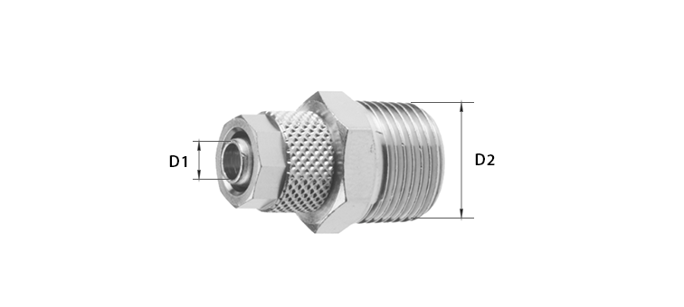 Raccord droit male conique