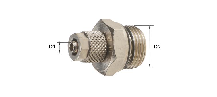 Raccord droit male cylindrique avec o'ring