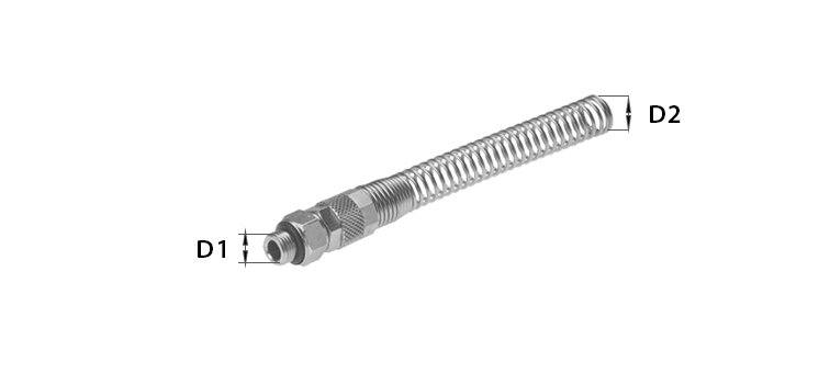 Raccord droit tournant male cylindrique avec ressort