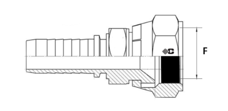 Embout à sertir femelle JIC 37º double hexagonale 