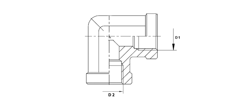 Coude 90° femelle GAZ x femelle GAZ inox