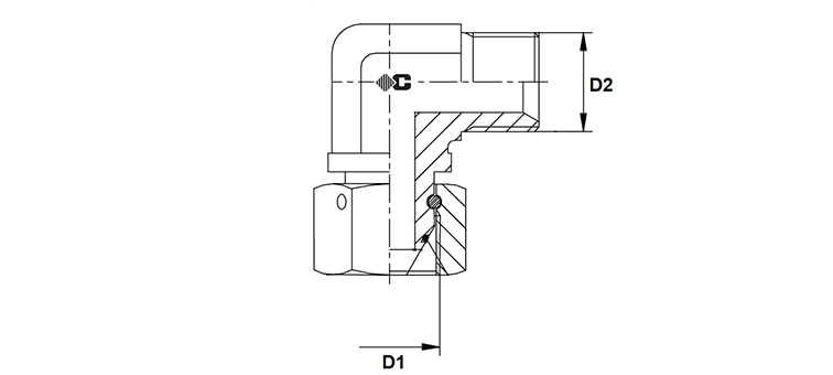 Coude 90° male x femelle tournant BSP inox