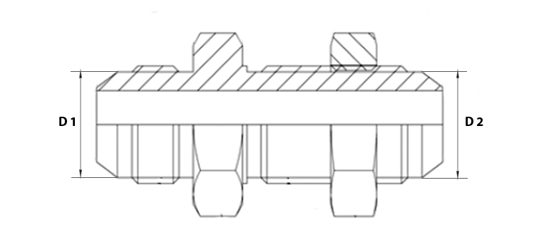 Adapteur male JIC de cloison inox