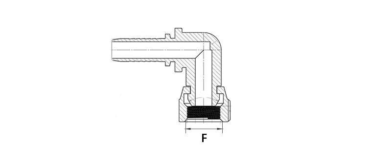 Embout à sertir compact 90° femelle BSP - écrou serti inox