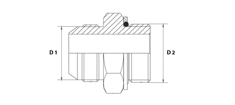 Adapteur male JIC x male GAZ cylindrique R inox