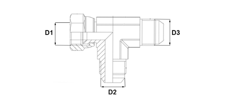 Te orientable renversé JIC inox