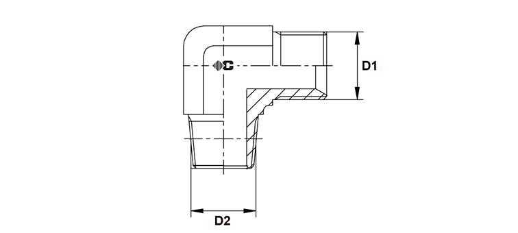 Coude 90° male BSP x male GAZ conique inox